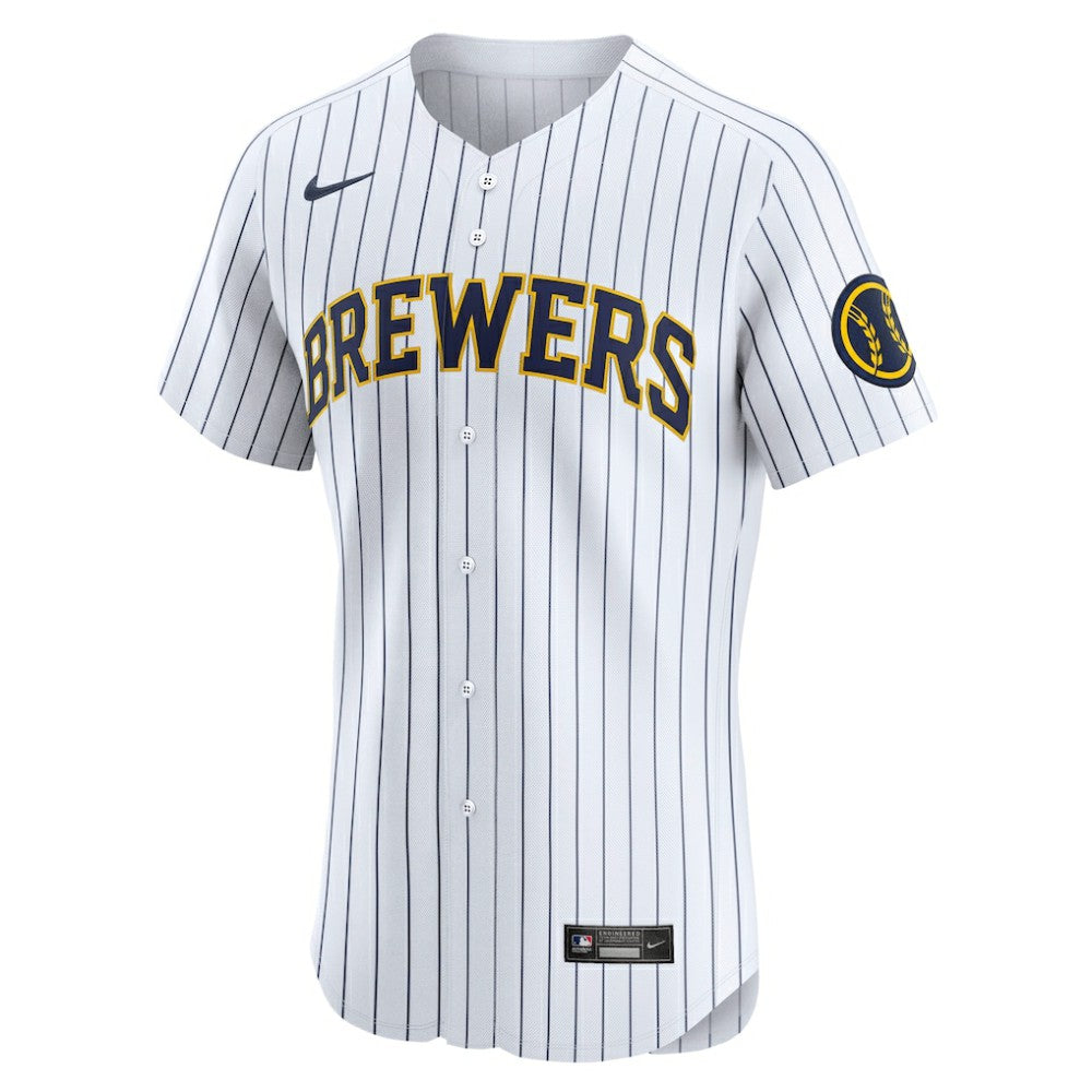 Milwaukee Brewers Nike Alternate Vapor Premier Elite Patch Jersey - White - Nike Sale