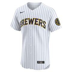 Milwaukee Brewers Nike Alternate Vapor Premier Elite Patch Jersey - White - Nike Sale