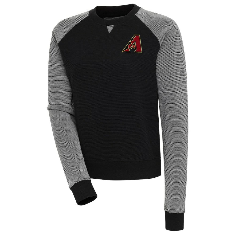 Arizona Diamondbacks Antigua Women's Flier Bunker Tri-Blend Pullover Sweatshirt - Black/White - MLB Online