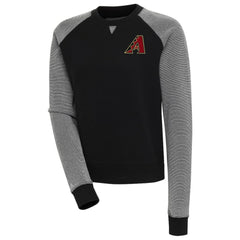 Arizona Diamondbacks Antigua Women's Flier Bunker Tri-Blend Pullover Sweatshirt - Black/White - MLB Online