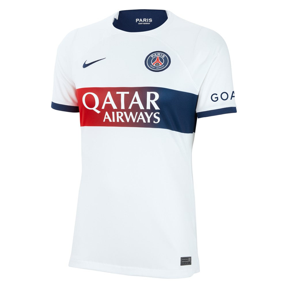 Kylian Mbappe Paris Saint-Germain Women's 2023/24 Away Stadium Replica Player Jersey White - Nike