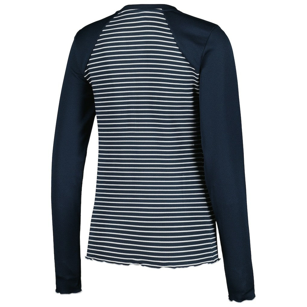 Chicago Bears Antigua Women's Maverick Waffle Henley Long Sleeve T-Shirt Navy
