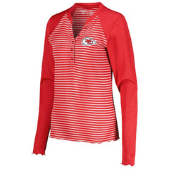 Kansas City Chiefs Antigua Women's Maverick Waffle Henley Long Sleeve T-Shirt Red