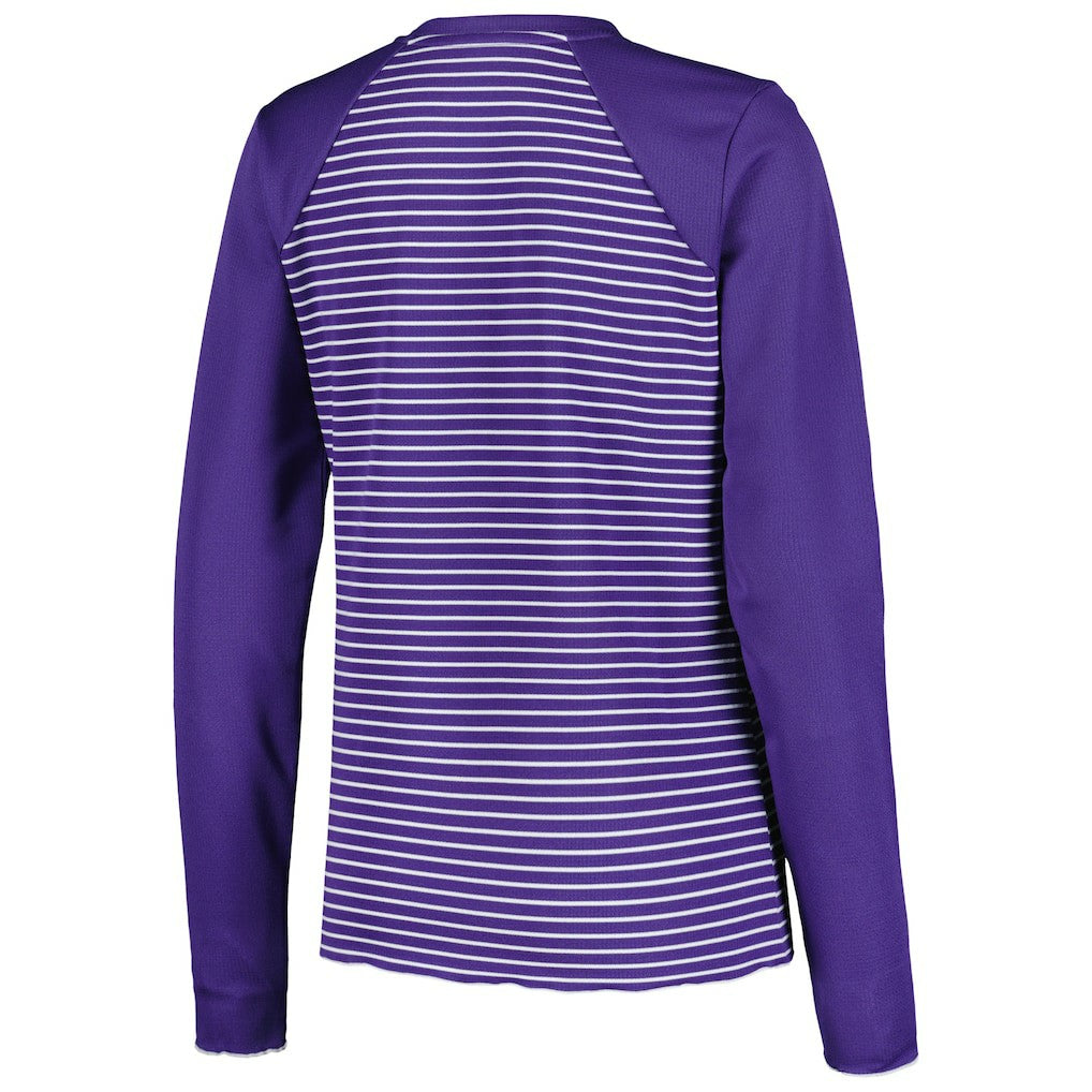 Minnesota Vikings Antigua Women's Maverick Waffle Henley Long Sleeve T-Shirt Purple