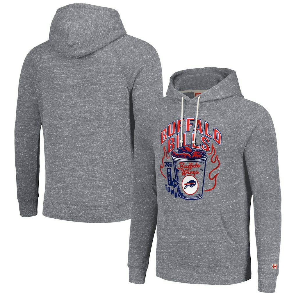 Buffalo Bills Homage Unisex NFL x Guy Fieri’s Flavortown Tri-Blend Pullover Hoodie Gray