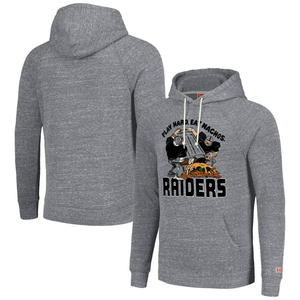 Las Vegas Raiders Homage Unisex NFL x Guy Fieri’s Flavortown Tri-Blend Pullover Hoodie Gray