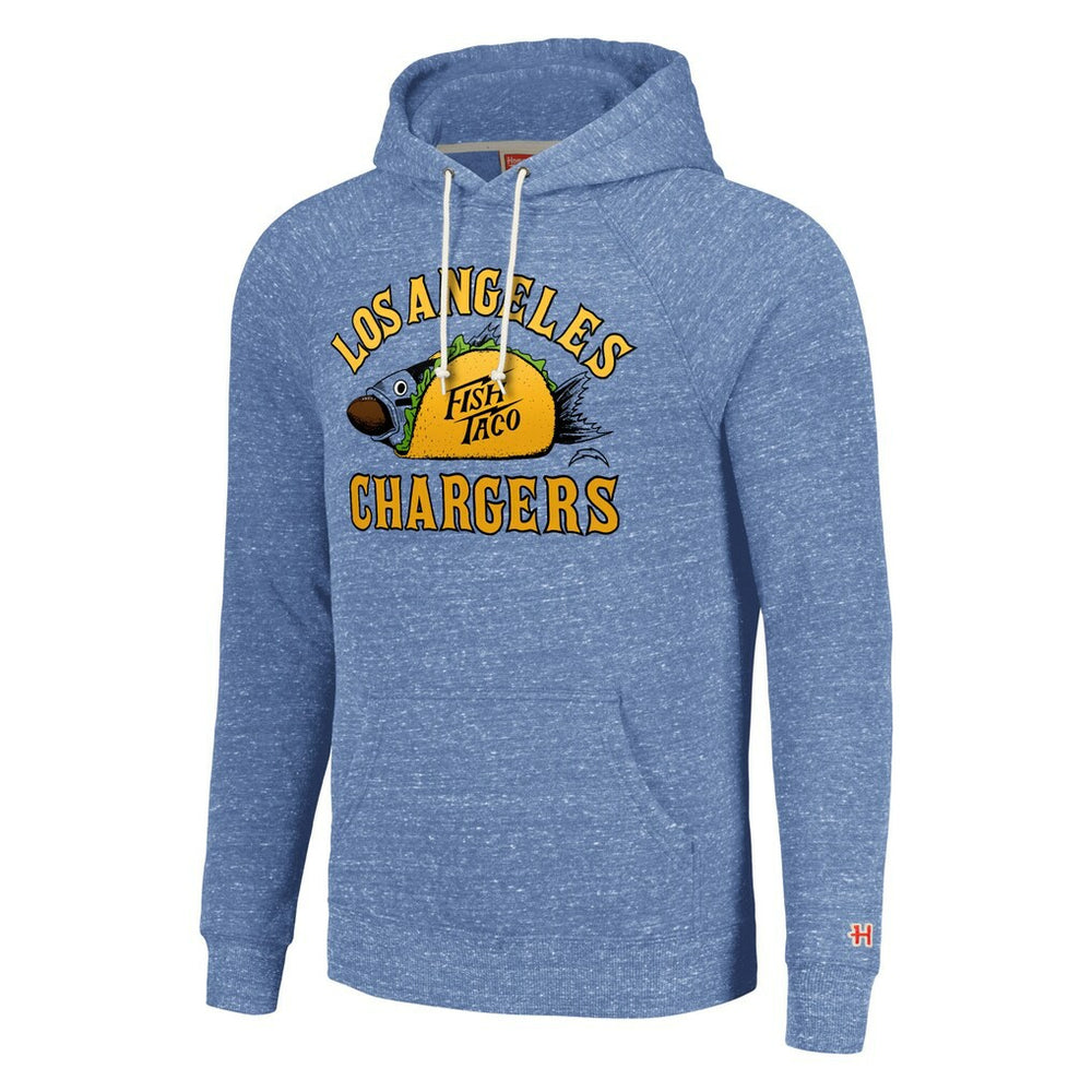 Los Angeles Chargers Homage Unisex NFL x Guy Fieri’s Flavortown Tri-Blend Pullover Hoodie Light Blue