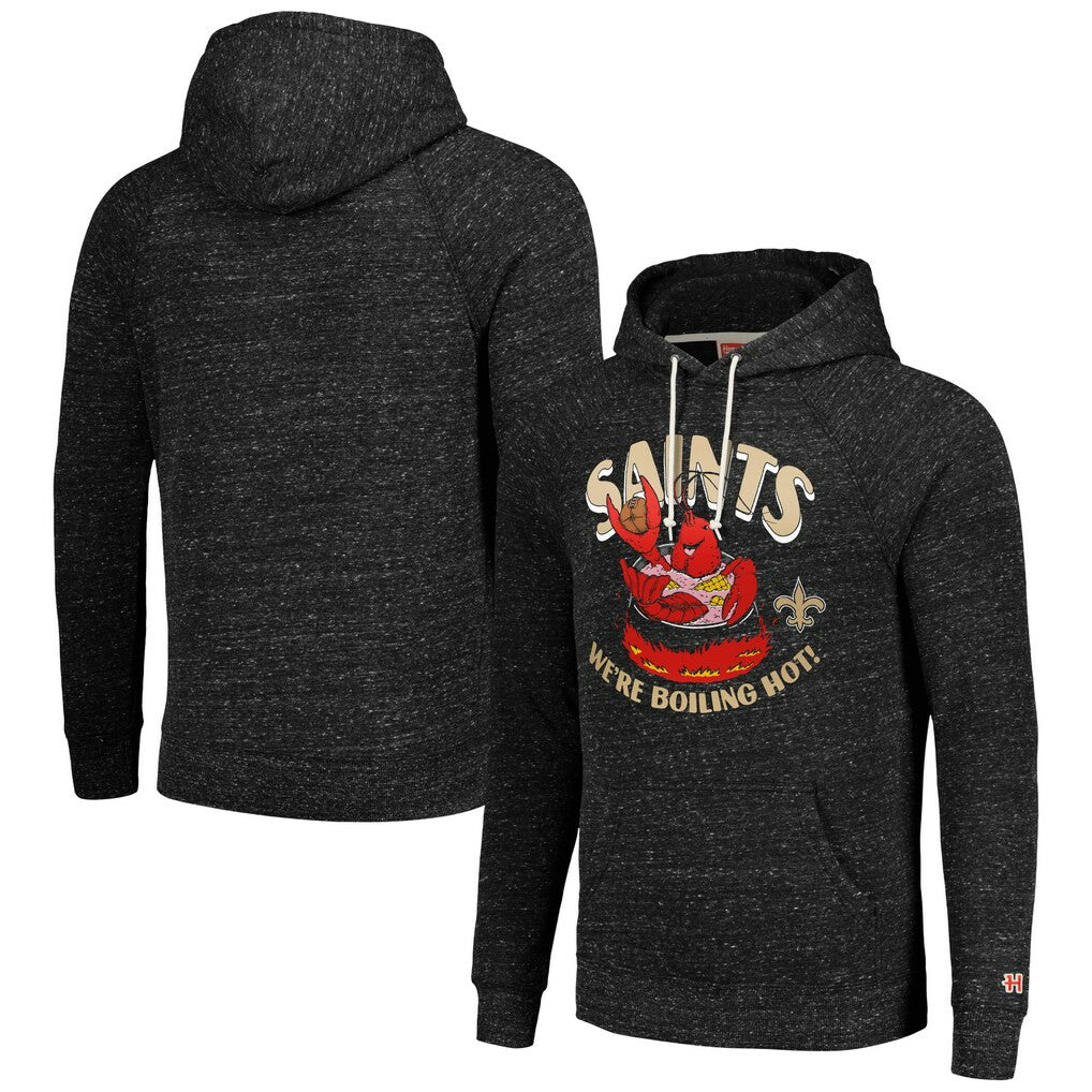 New Orleans Saints Homage Unisex NFL x Guy Fieri’s Flavortown Tri-Blend Pullover Hoodie Charcoal
