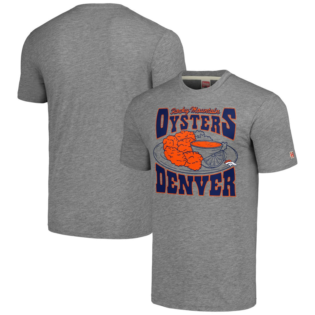 Denver Broncos Homage Unisex NFL x Guy Fieri’s Flavortown Tri-Blend T-Shirt Gray
