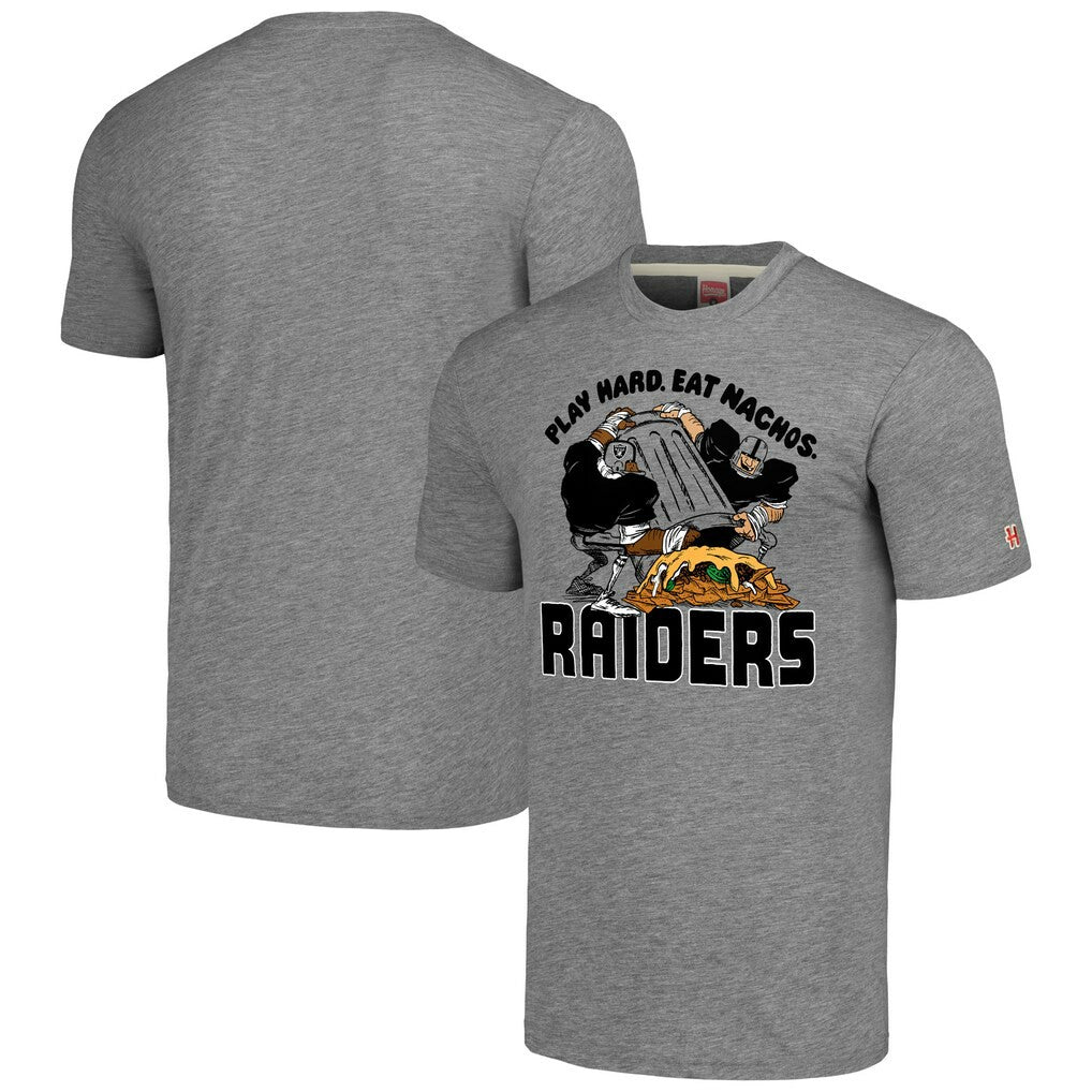 Las Vegas Raiders Homage Unisex NFL x Guy Fieri’s Flavortown Tri-Blend T-Shirt Gray