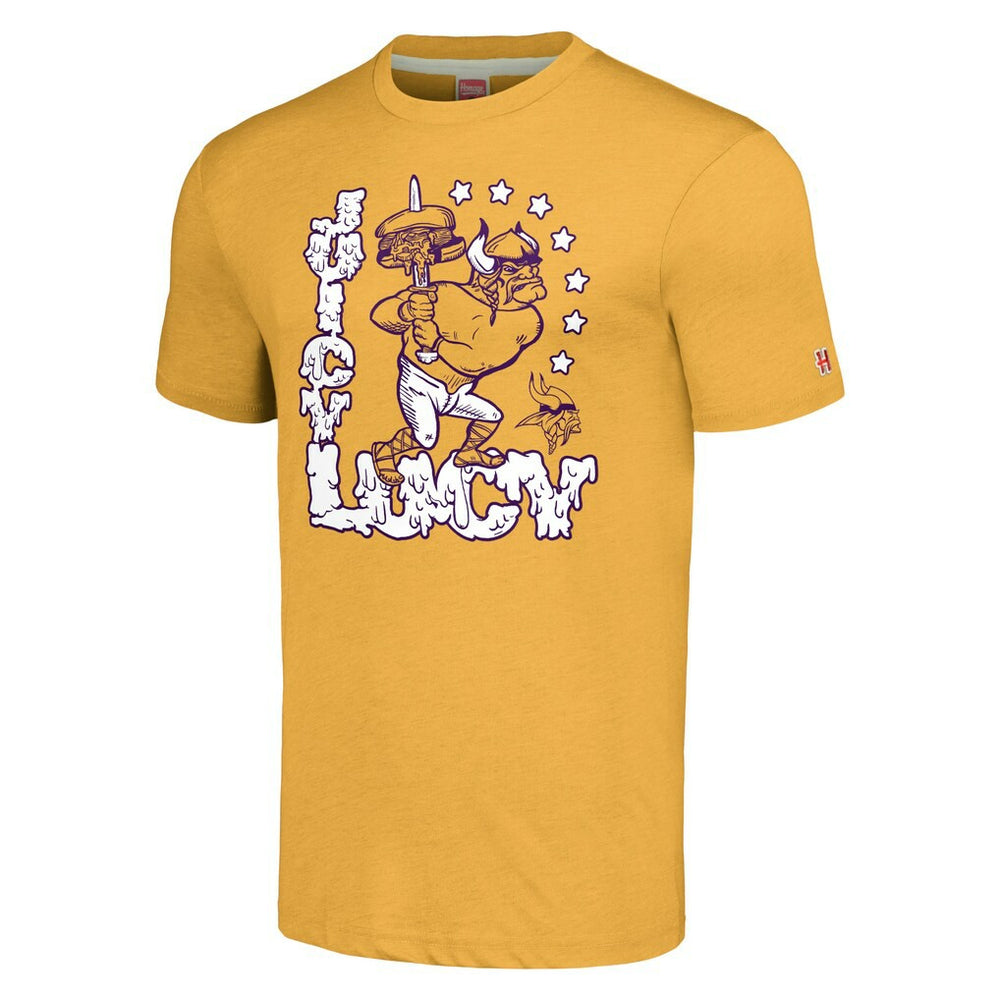 Minnesota Vikings Homage Unisex NFL x Guy Fieri’s Flavortown Tri-Blend T-Shirt Gold