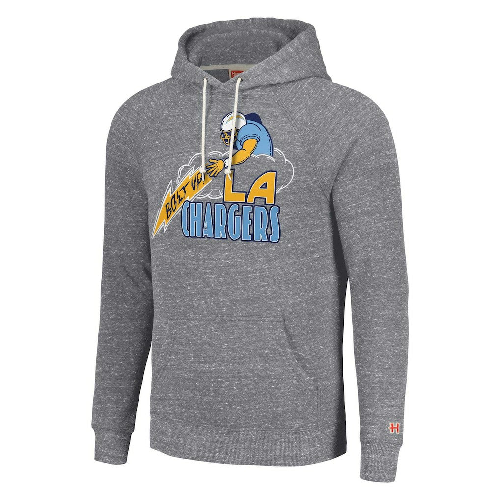 Los Angeles Chargers Homage Unisex Hyperlocal Raglan Pullover Hoodie Gray