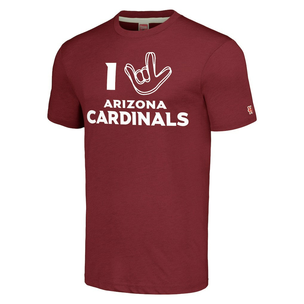 Arizona Cardinals Homage Unisex The NFL ASL Collection by Love Sign Tri-Blend T-Shirt Cardinal