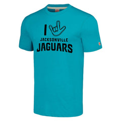 Jacksonville Jaguars Homage Unisex The NFL ASL Collection by Love Sign Tri-Blend T-Shirt Teal