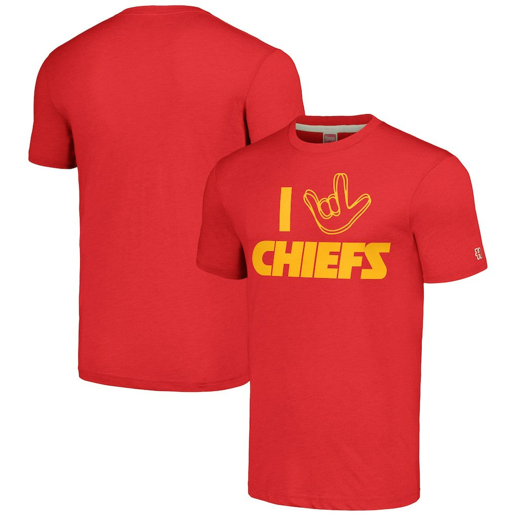 Kansas City Chiefs Homage Unisex The NFL ASL Collection by Love Sign Tri-Blend T-Shirt Red