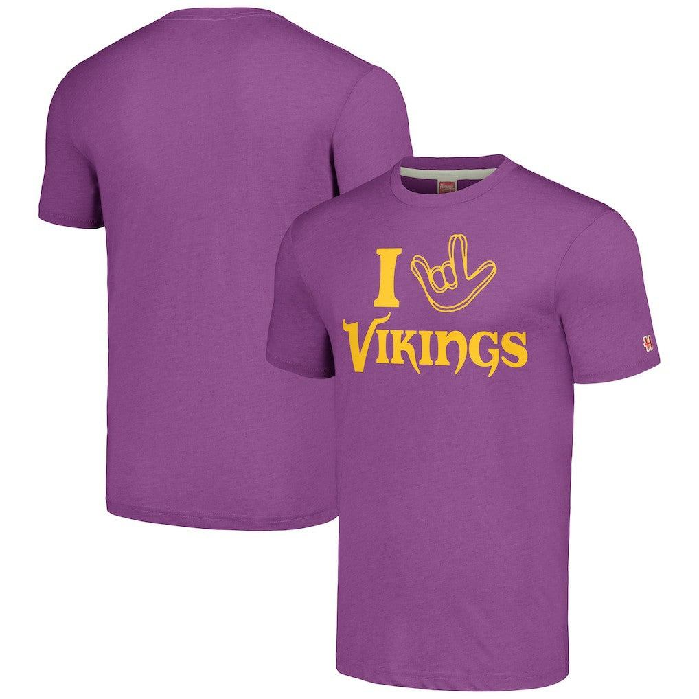 Minnesota Vikings Homage Unisex The NFL ASL Collection by Love Sign Tri-Blend T-Shirt Purple