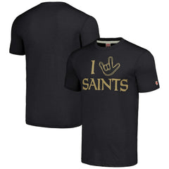 New Orleans Saints Homage Unisex The NFL ASL Collection by Love Sign Tri-Blend T-Shirt Charcoal
