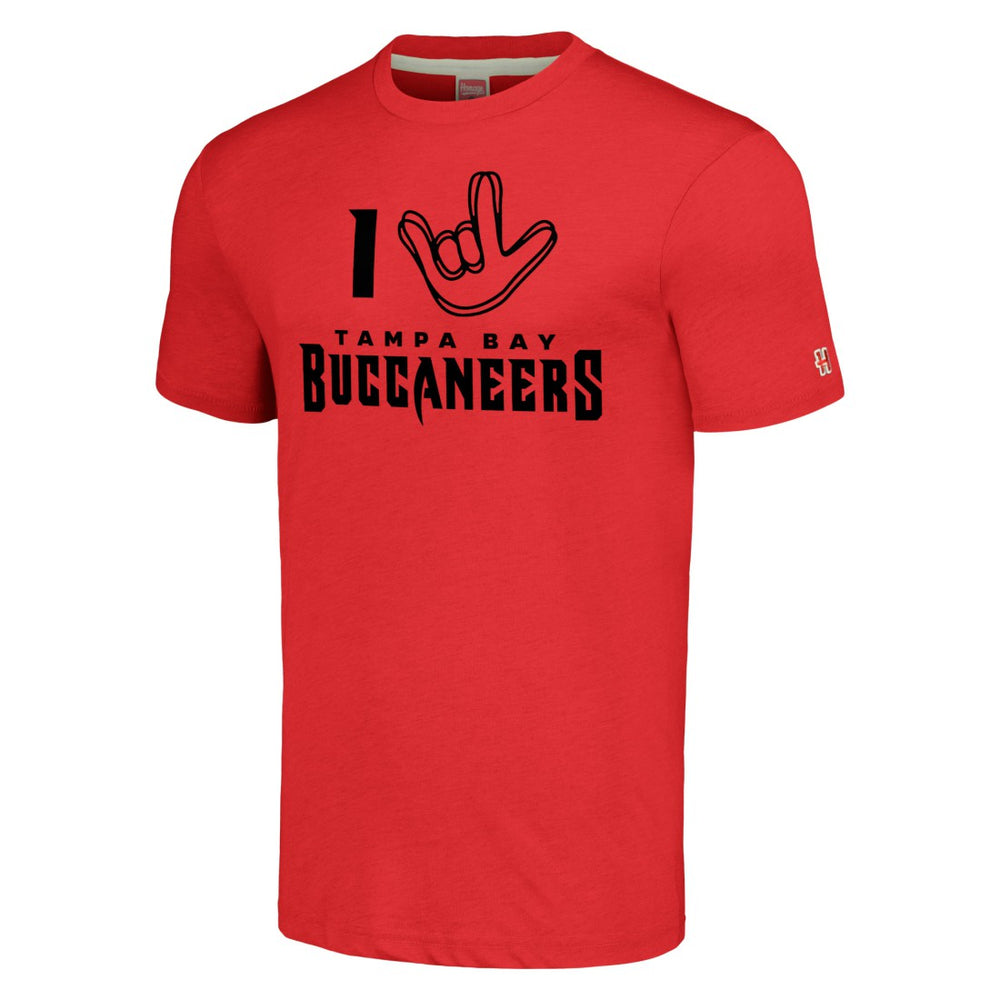 Tampa Bay Buccaneers Homage Unisex The NFL ASL Collection by Love Sign Tri-Blend T-Shirt Red