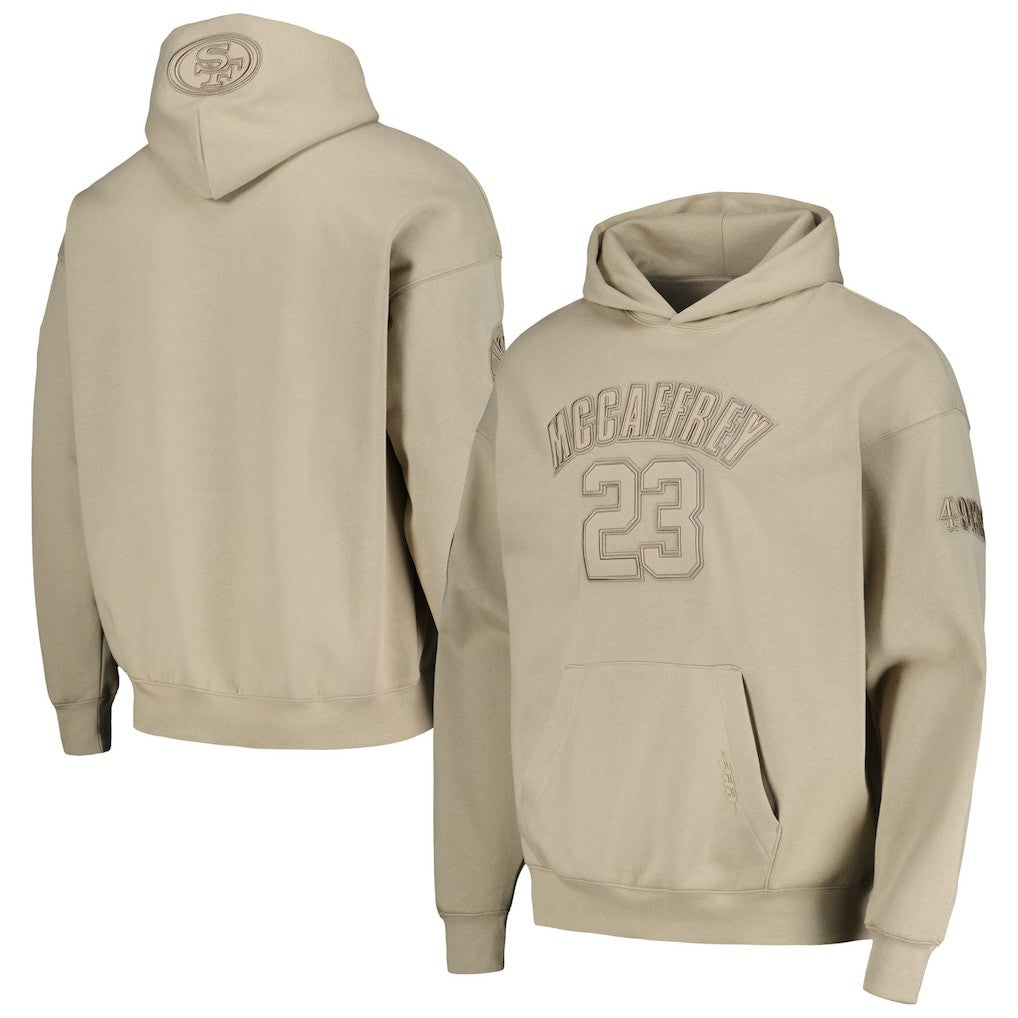 Christian McCaffrey San Francisco 49ers Pro Standard Player Name & Number Pullover Hoodie Tan
