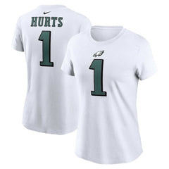 Nike Jalen Hurts Philadelphia Eagles Women's Player Name & Number T-Shirt White