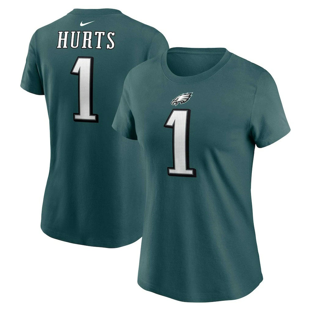 Nike Jalen Hurts Philadelphia Eagles Women's Player Name & Number T-Shirt Midnight Green