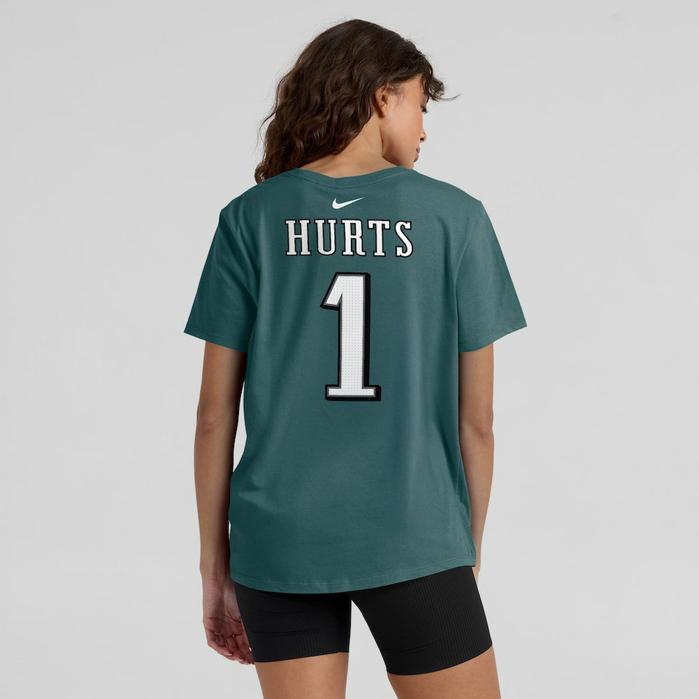 Nike Jalen Hurts Philadelphia Eagles Women's Player Name & Number T-Shirt Midnight Green