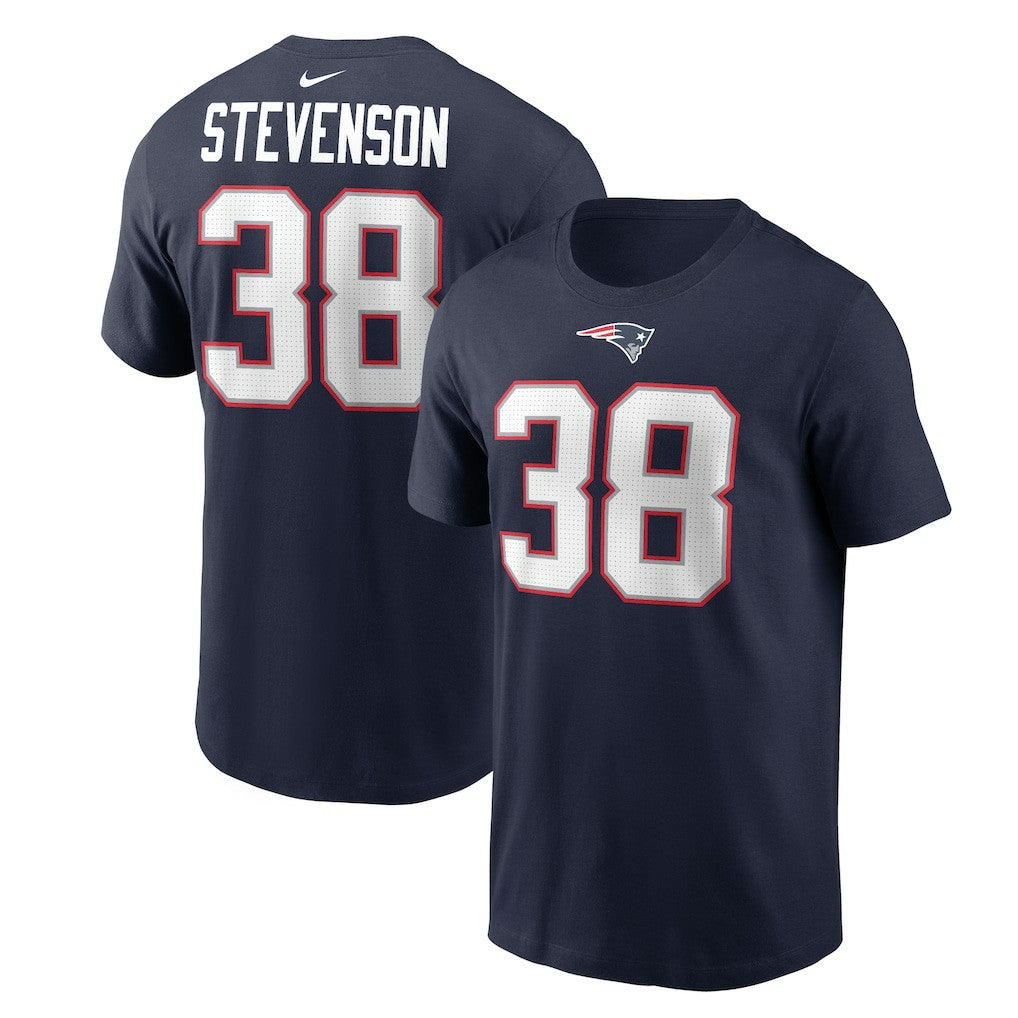 Nike Rhamondre Stevenson New England Patriots Player Name & Number T-Shirt Navy