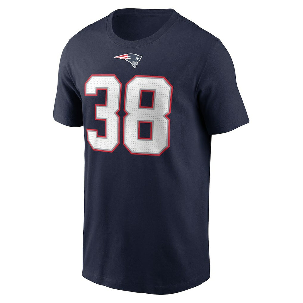 Nike Rhamondre Stevenson New England Patriots Player Name & Number T-Shirt Navy