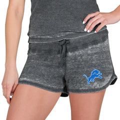 Detroit Lions Concepts Sport Women's Resurgence Waffle Knit Shorts Charcoal