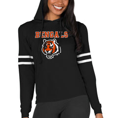 Cincinnati Bengals Concepts Sport Women's Marathon Lightweight Lounge Pullover Hoodie Black
