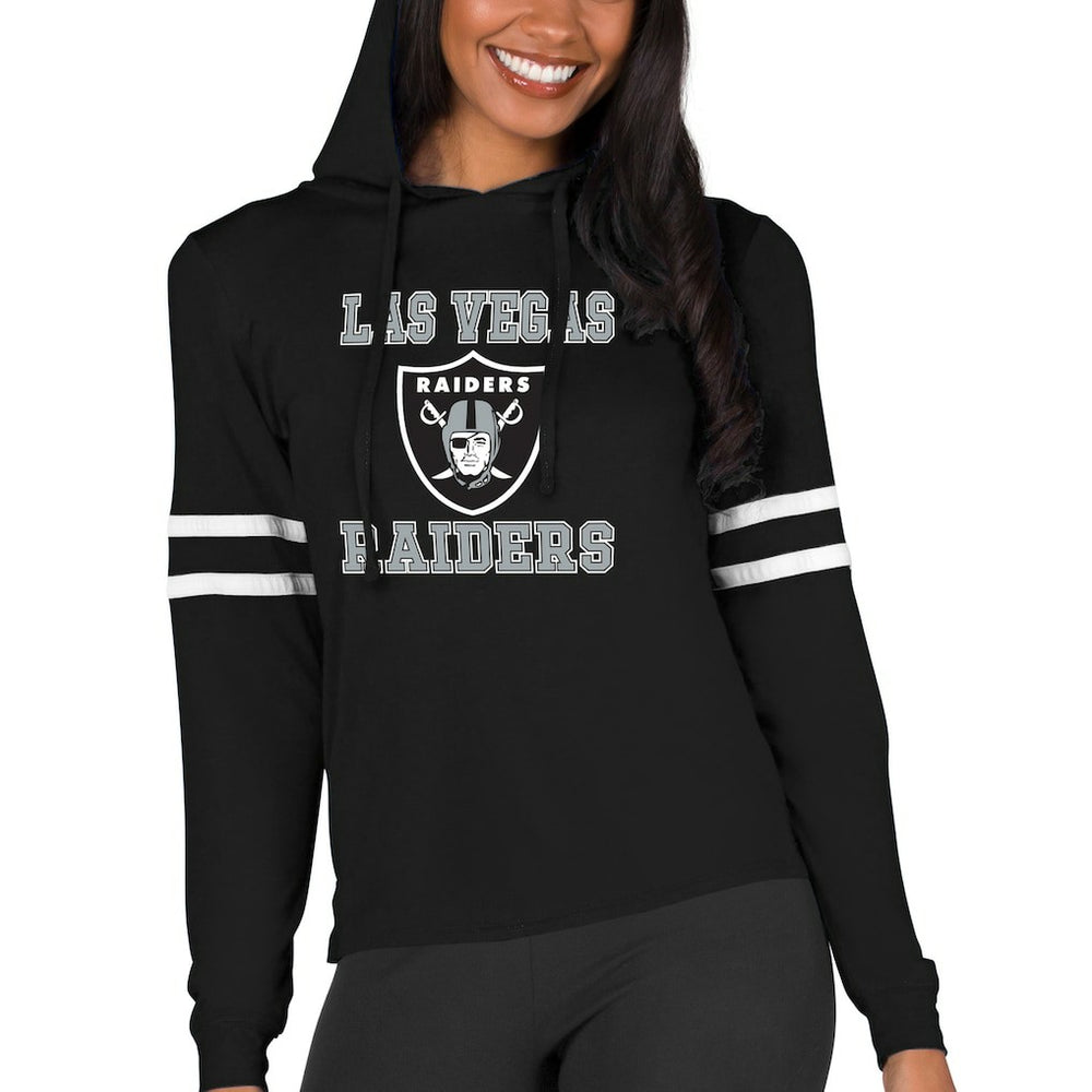 Las Vegas Raiders Concepts Sport Women's Marathon Lightweight Lounge Pullover Hoodie Black