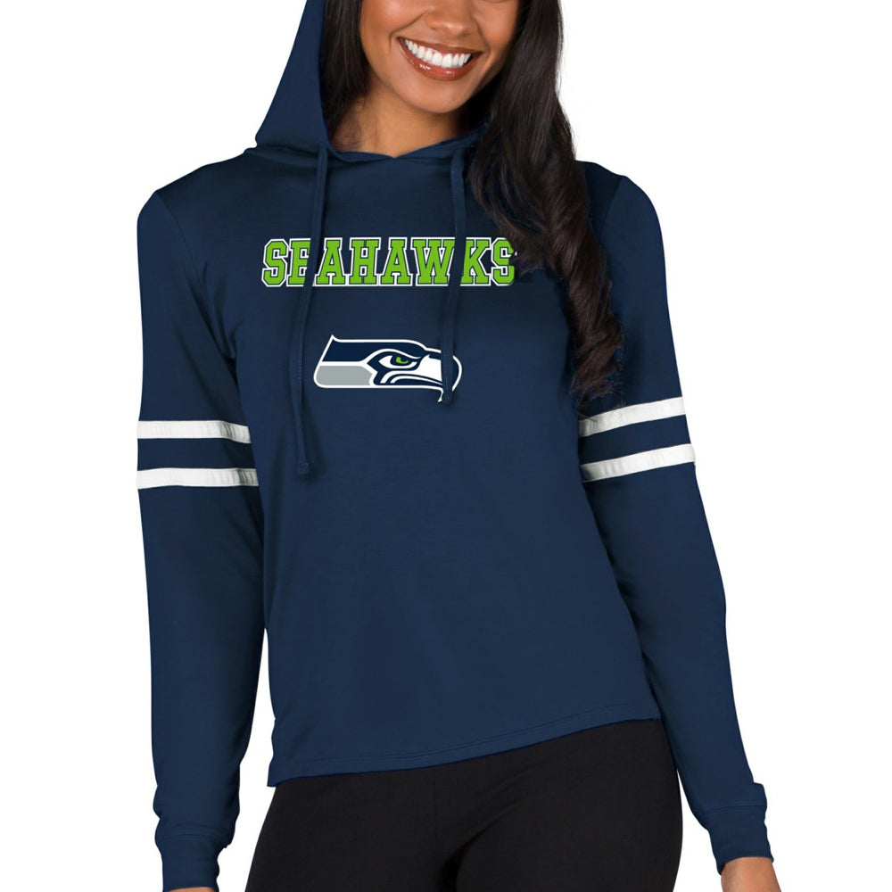 Seattle Seahawks Concepts Sport Women's Marathon Lightweight Lounge Pullover Hoodie College Navy