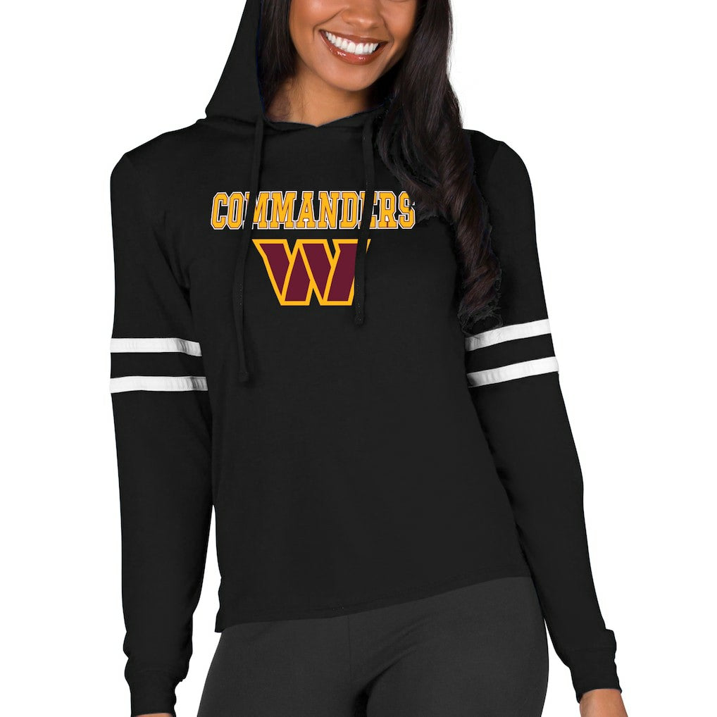 Washington Commanders Concepts Sport Women's Marathon Lightweight Lounge Pullover Hoodie Black