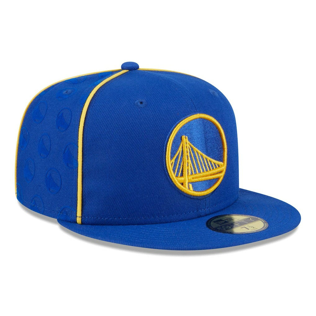 Golden State Warriors Piped & Flocked 59Fifty Fitted Hat Royal | New Era Lifestyle