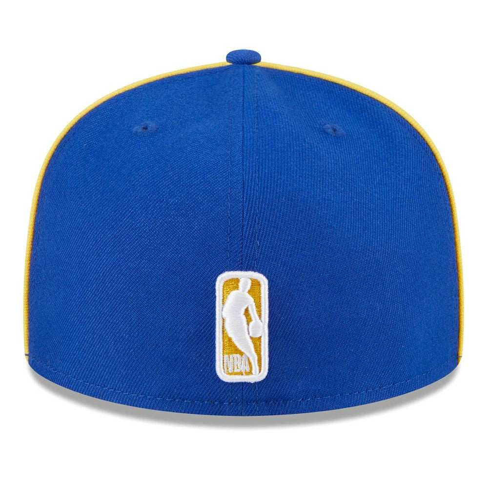 Golden State Warriors Piped & Flocked 59Fifty Fitted Hat Royal | New Era Lifestyle