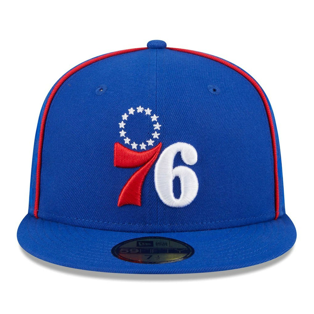 Philadelphia 76ers Piped & Flocked 59Fifty Fitted Hat Royal | New Era US