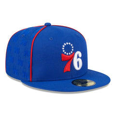 Philadelphia 76ers Piped & Flocked 59Fifty Fitted Hat Royal | New Era US