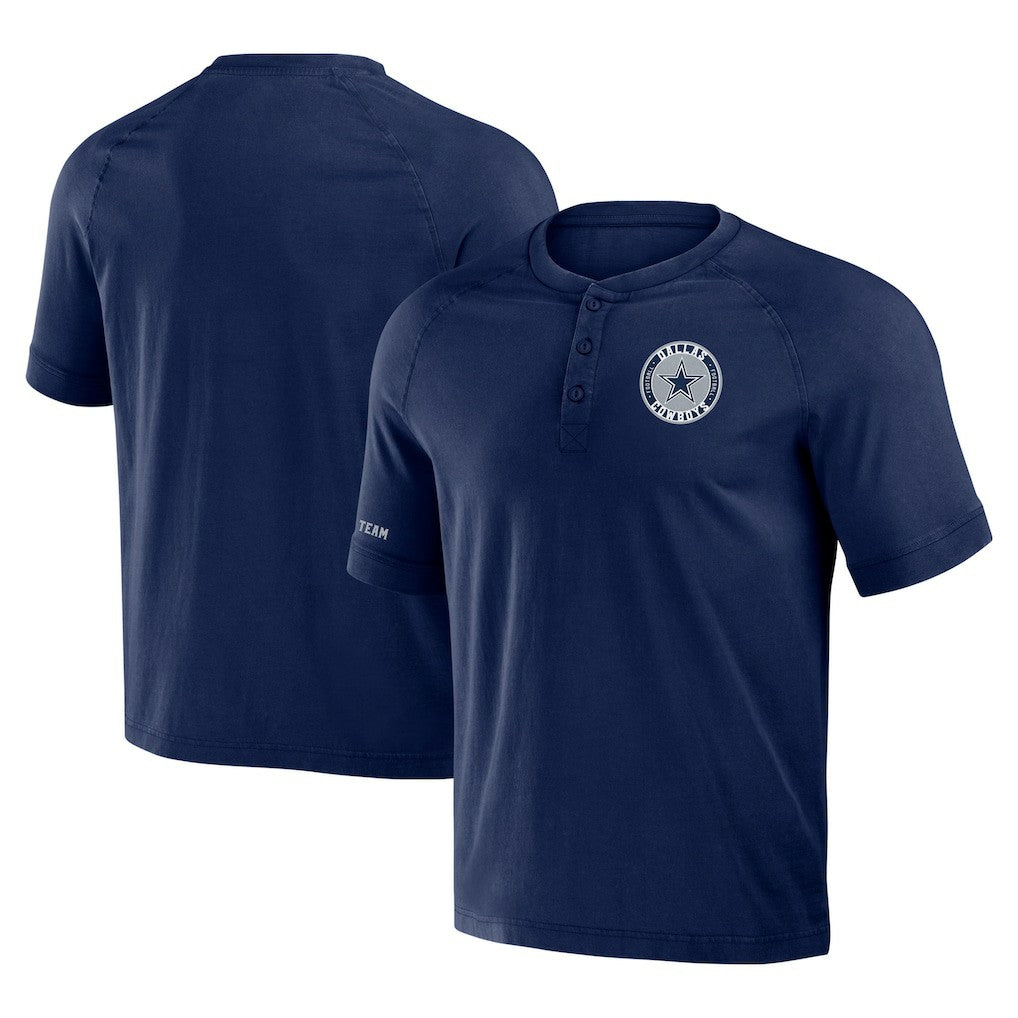 Fanatics Dallas Cowboys NFL x Darius Rucker Collection Washed Raglan Henley T-Shirt Navy