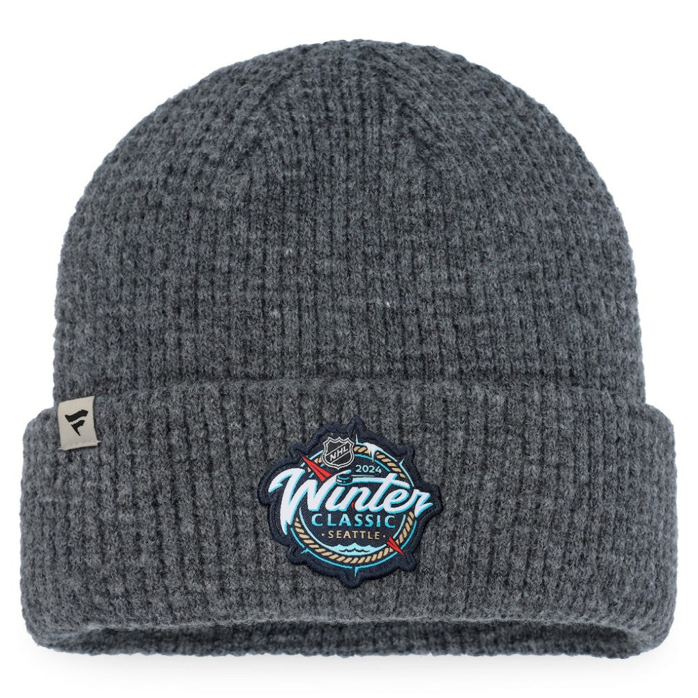 Vegas Golden Knights Fanatics 2024 NHL Winter Classic Fisherman Cuffed Knit Hat - Charcoal - NHL 200309756