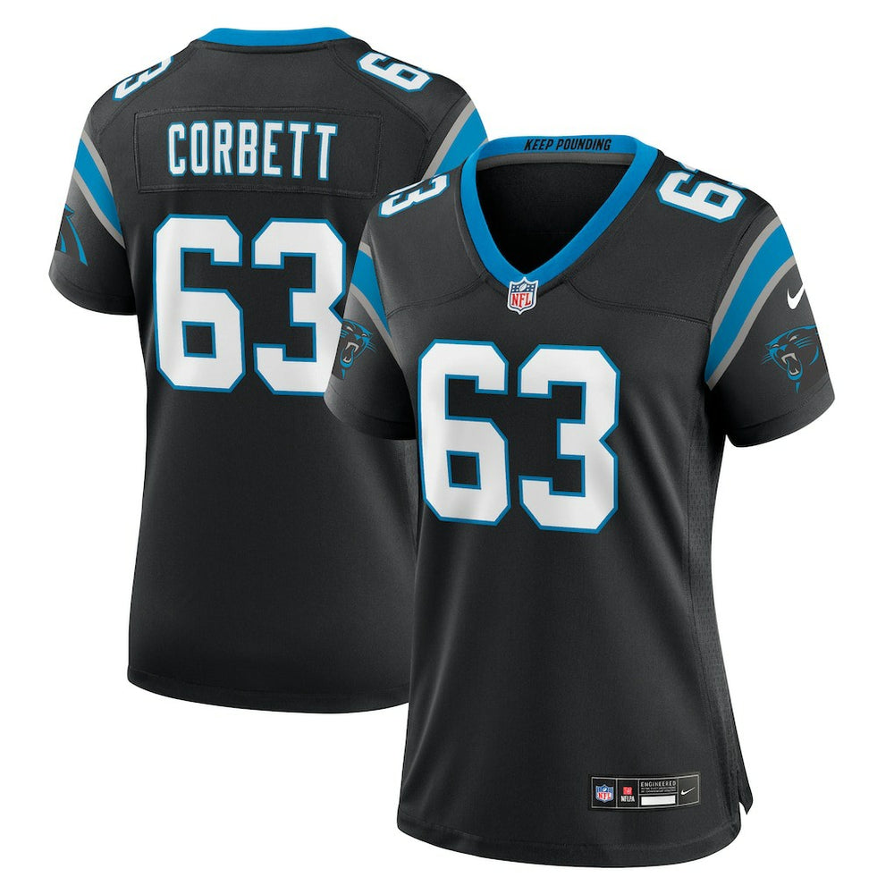 Nike Austin Corbett Carolina Panthers Women's Team Game Jersey Black