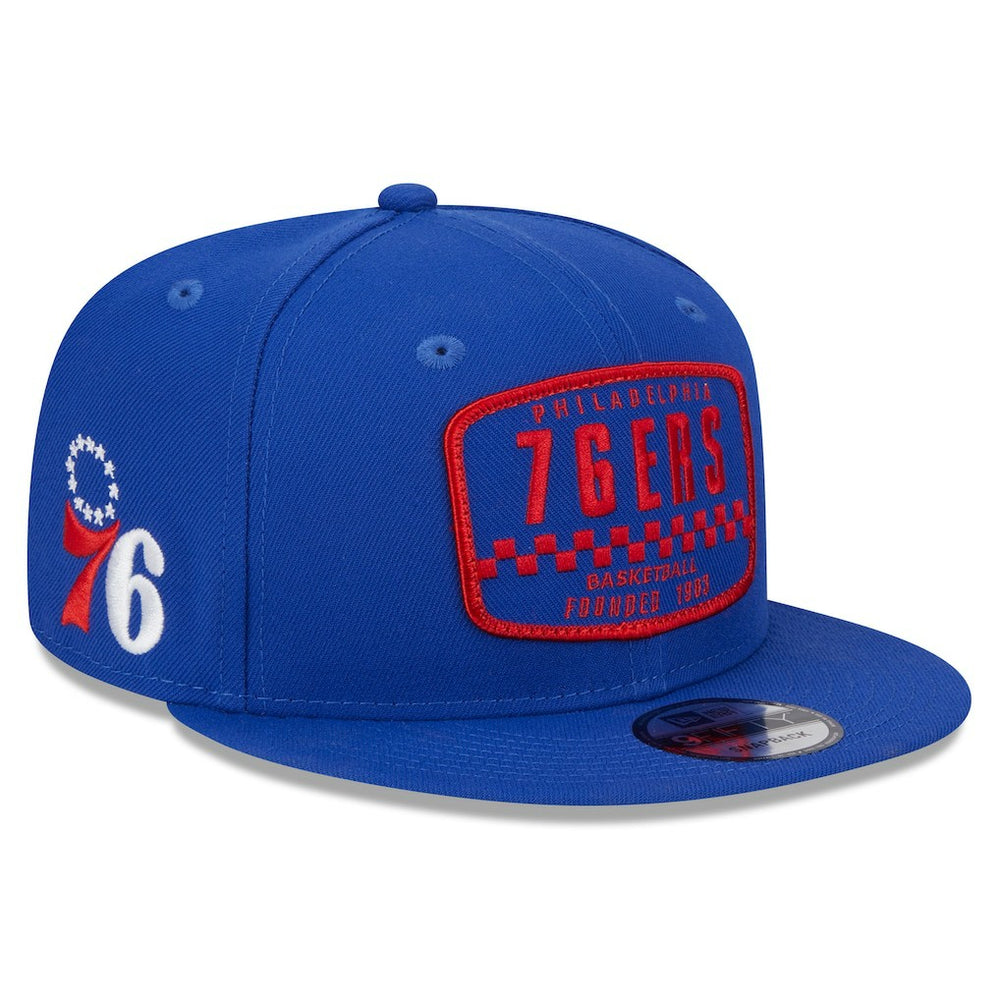 Philadelphia 76ers Rally Drive Finish Line Patch 9FIFTY Snapback Hat Royal | New Era online