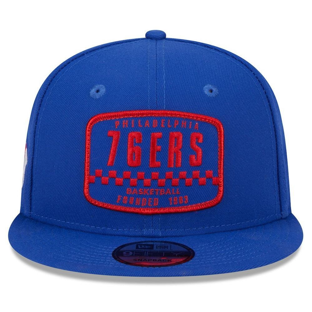 Philadelphia 76ers Rally Drive Finish Line Patch 9FIFTY Snapback Hat Royal | New Era online