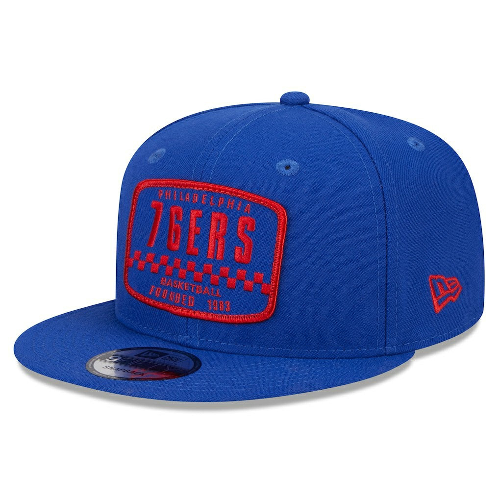 Philadelphia 76ers Rally Drive Finish Line Patch 9FIFTY Snapback Hat Royal | New Era online
