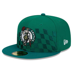 Boston Celtics Rally Drive Checkerboard 59FIFTY Crown Fitted Hat Kelly Green | New Era US