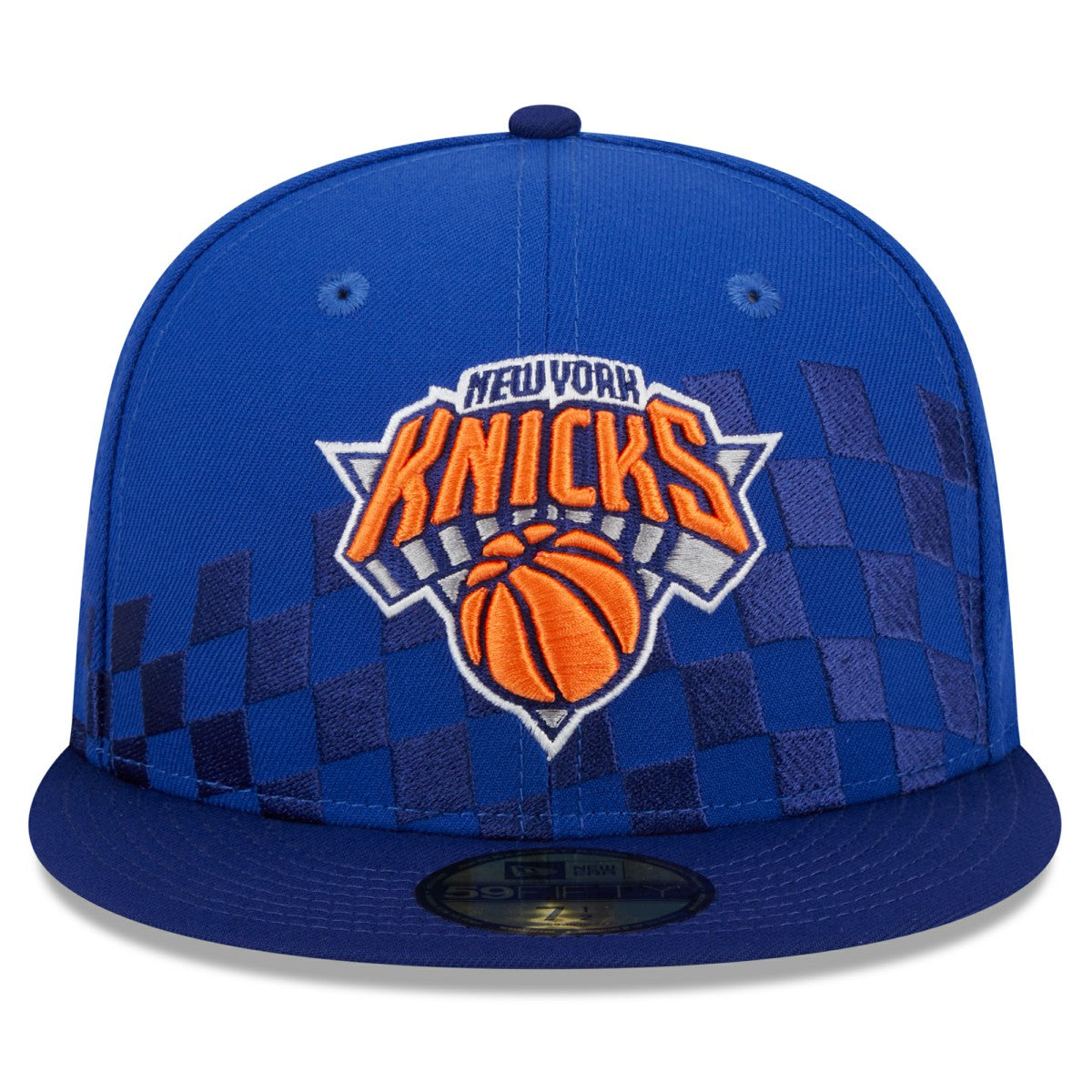 New York Knicks Rally Drive Checkerboard 59FIFTY Crown Fitted Hat Blue | New Era outlet