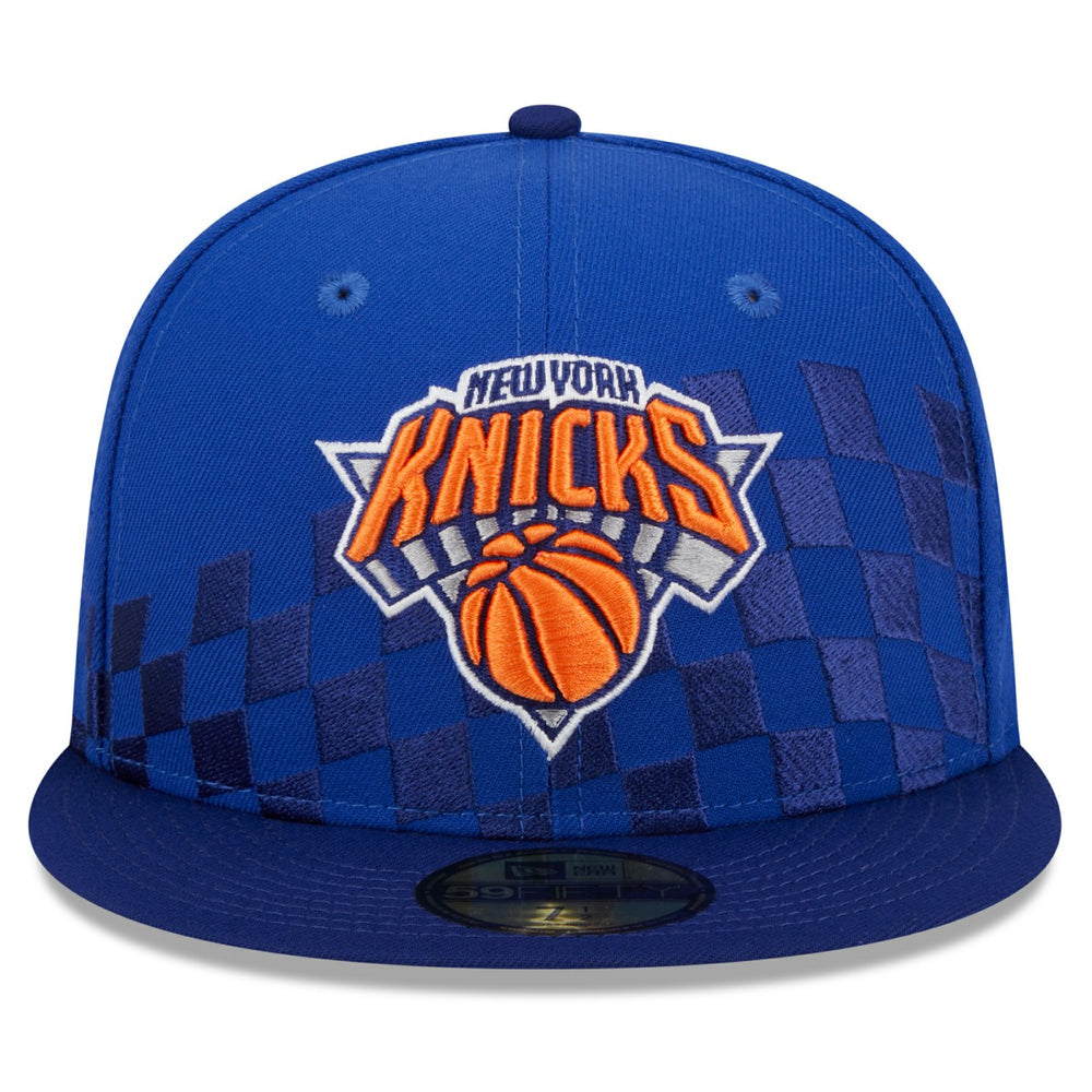 New York Knicks Rally Drive Checkerboard 59FIFTY Crown Fitted Hat Blue | New Era outlet