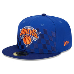 New York Knicks Rally Drive Checkerboard 59FIFTY Crown Fitted Hat Blue | New Era outlet
