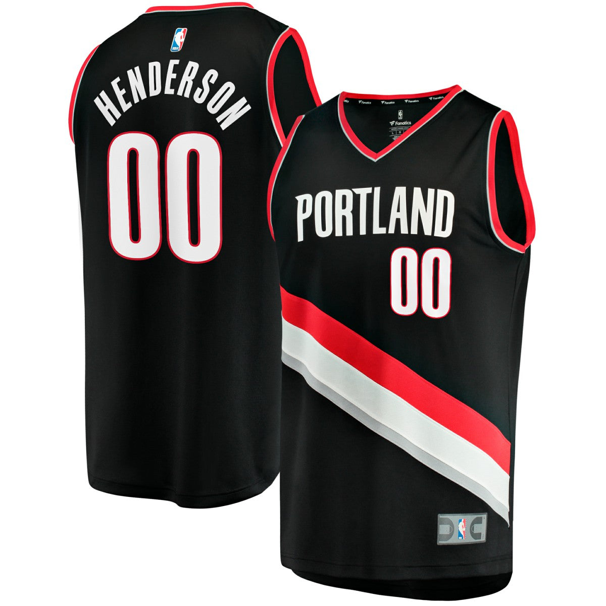 Scoot Henderson Portland Trail Blazers Fast Break Replica Jersey Icon Edition Black | Fanatics