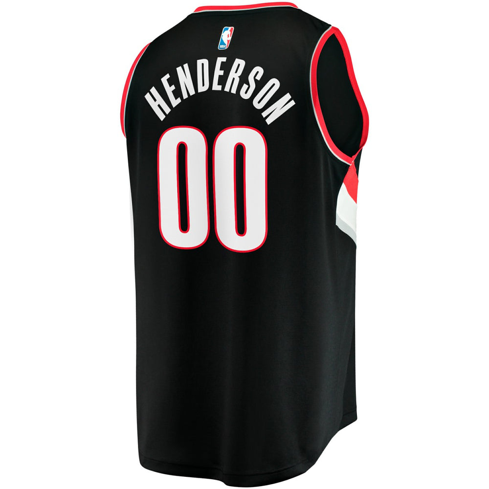 Scoot Henderson Portland Trail Blazers Fast Break Replica Jersey Icon Edition Black | Fanatics