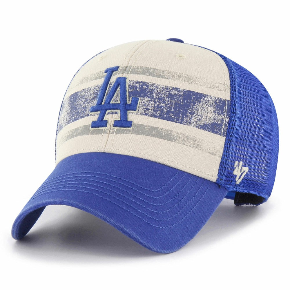 Los Angeles Dodgers '47 Breakout MVP Trucker Adjustable Hat - Cream/Royal - 47 brand Lifestyle